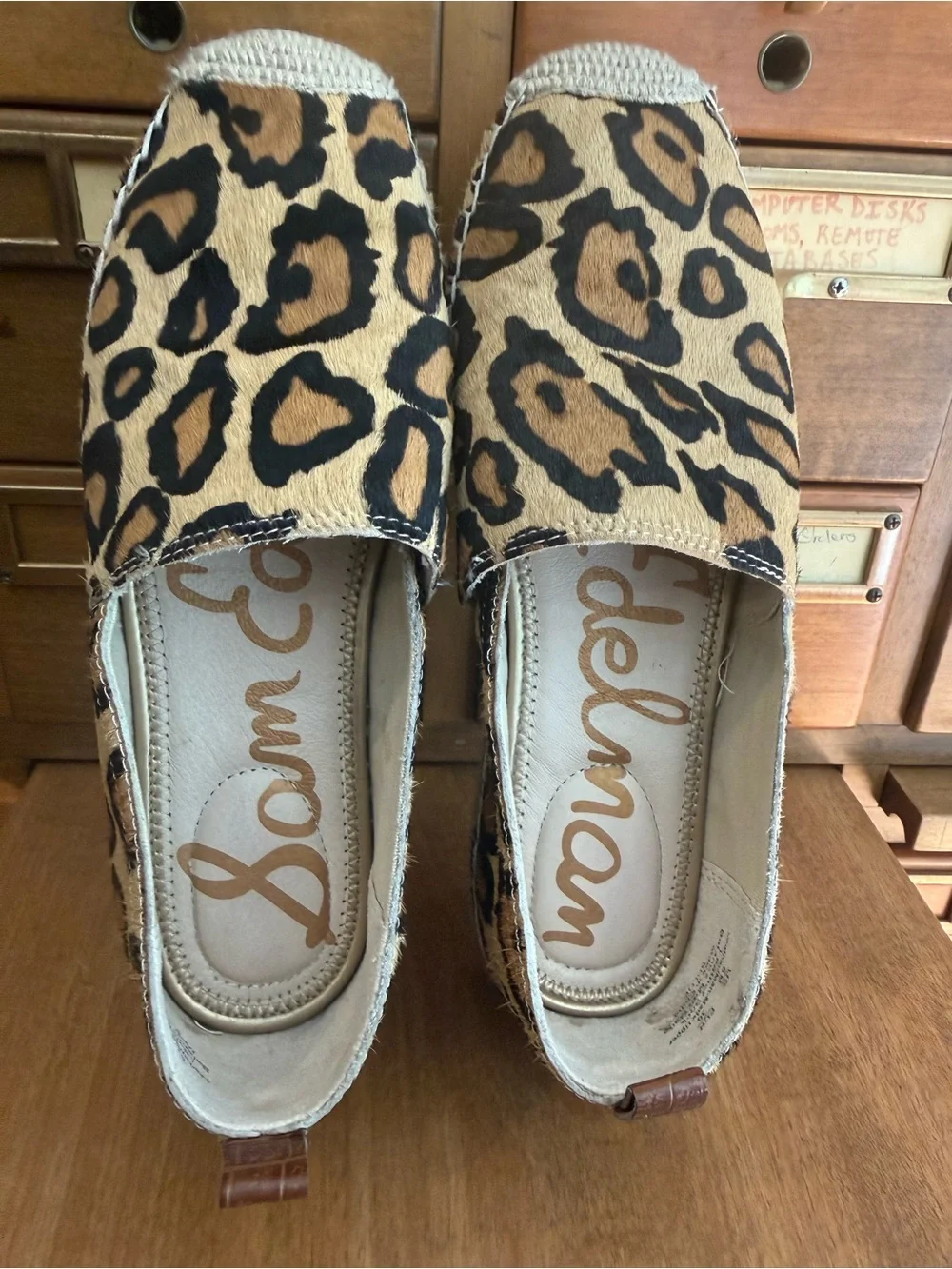 Sam Edelman Leopard Haircalf Espadrille Slip-On Loafers Size 6M